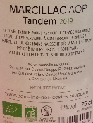 TANDEM - MARCILLAC - ROUGE - SUD OUEST - 75CL- 12%
