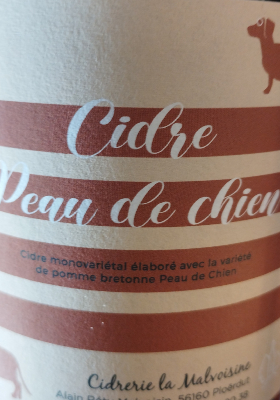 PEAU DE CHIEN - CIDRE - MONOVARIETAL - 75CL - 5 % - CIDRERIE MALVOISINE - PLOERDUT 56