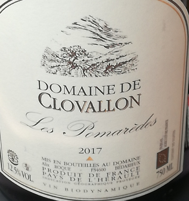 LES POMAREDES -ROUGE - IGP HERAULT - 75CL - DOMAINE DE CLOVALLON - 12,5%