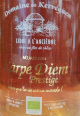 CARPE DIEM 4,5% - CIDRE - FINISTERE 29 - GUIMAEC - 75CL - BRETAGNE