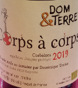 CORBIERES - CORPS A CORPS - ROUGE - 2019  - 75CL - 13%
