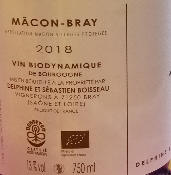 MACON BRAY- MOUTON BLANC - BOURGOGNE  -  2018 - 75 CL- 13%
