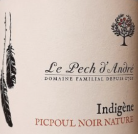 PICPOUL NOIR - IGP PAYS DE L 'HERAULT - ROUGE - 75CL - PECH D 'ANDRE (34) - 11,50%