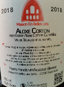 BOURGOGNE -  ALOXE CORTON   - ROUGE  - 75CL - 13,5%