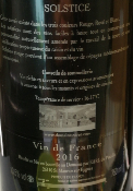 SOLSTICE - VIN DE FRANCE - ROUGE - 13,5% - 75CL - 2020